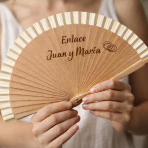 Abanico de Madera y Algodón (Estilo Natural)