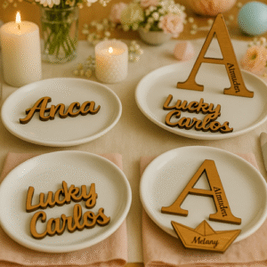 Nombres de madera personalizados para seating